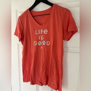 Two Life Is Good Tees with Colorful Graphics medium and small